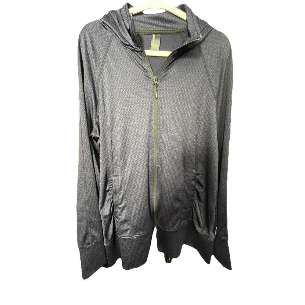 Mondetta Jacket Womens XL Active Wear Full Zip Black Purple Long Sleeve Pockets